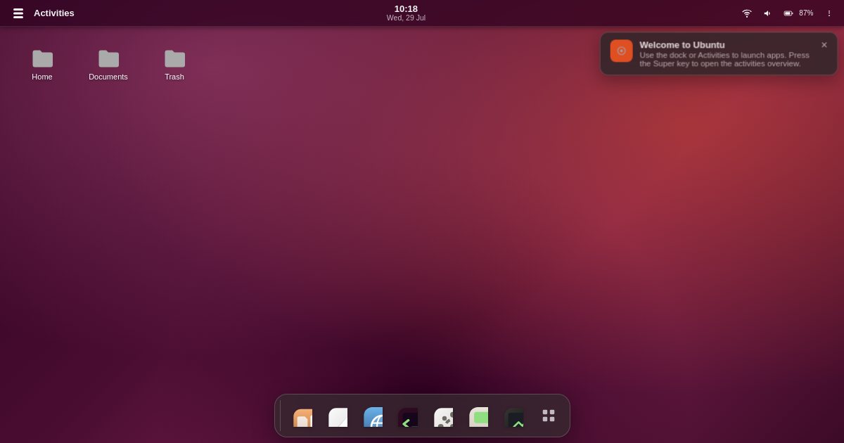 Screenshot of the Ubuntu demo